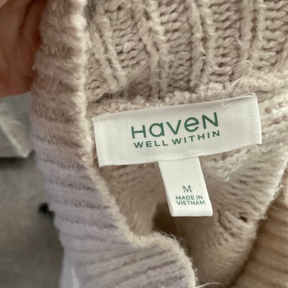 CLEARANCE! HAVEN Well Within Women's Size Medium Organic Cotton Jacquard Sweater - Picture 5 of 7